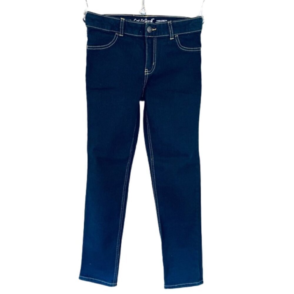 NWOT Cat & Jack Girls Blue Jeans 14Y Slim Super Stretch Straight